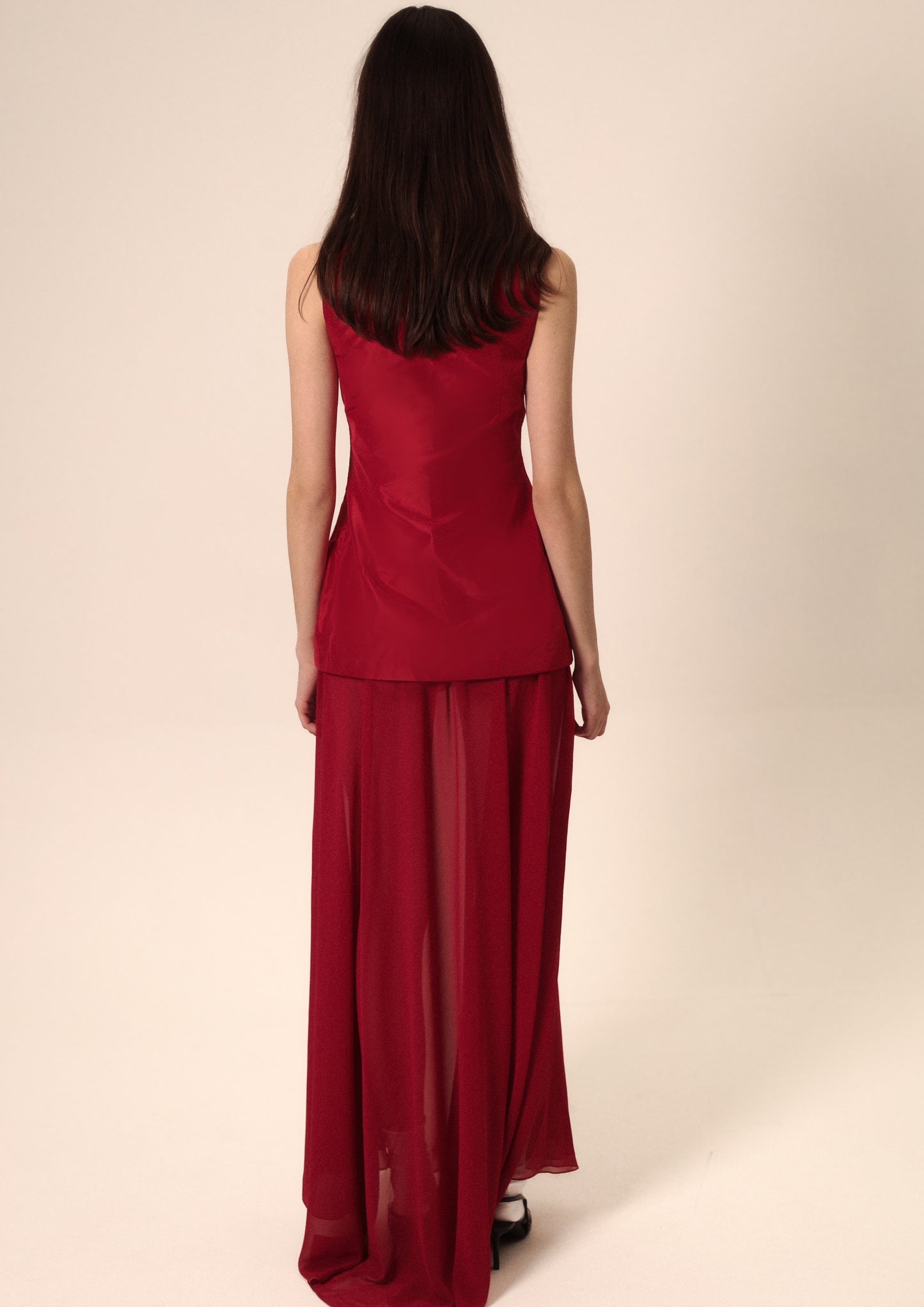 Evening Maxi Dress in Deep Red