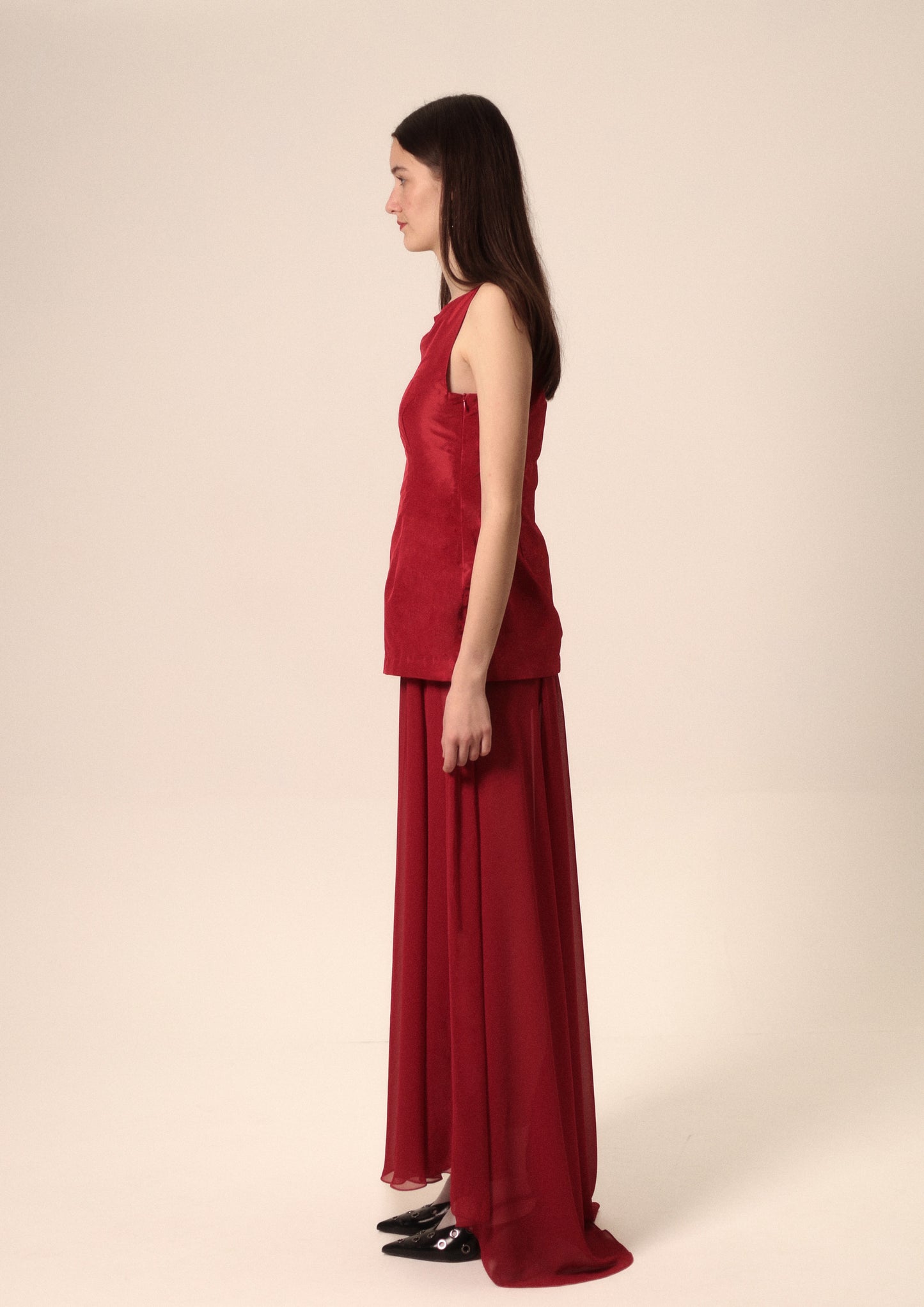 Evening Maxi Dress in Deep Red