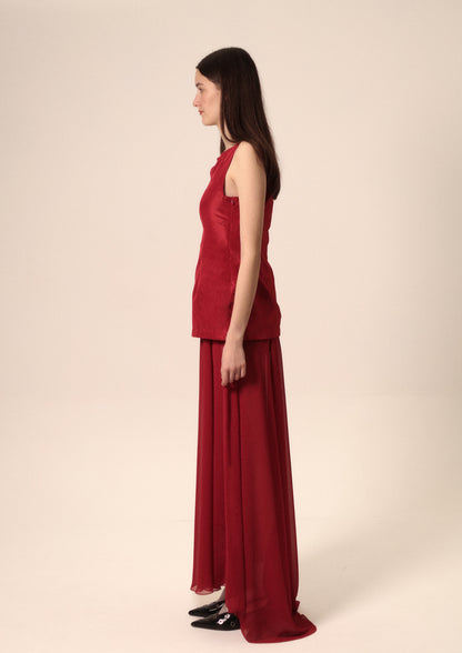 Evening Maxi Dress in Deep Red